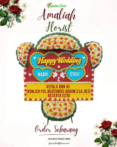 Papan Bunga Pernikahan Merambung